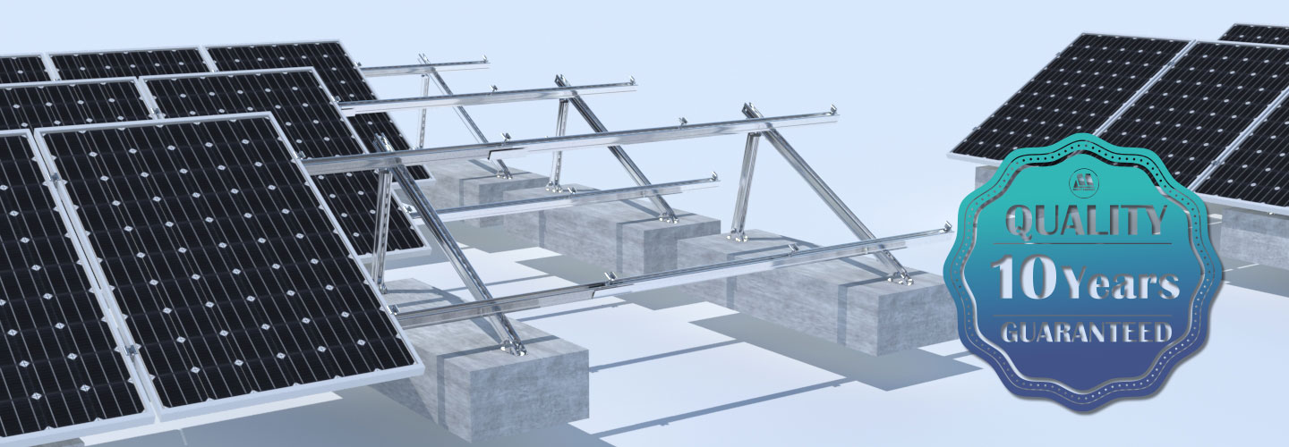 flat roof ballasted rooftop racking