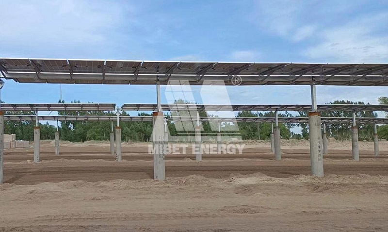 50MW smart horizontal single axis solar panel tracking system project in Northeast China