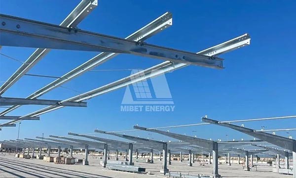 Mibet 1.8 MW Bahrain Carbon Steel Solar Carport Project Completed